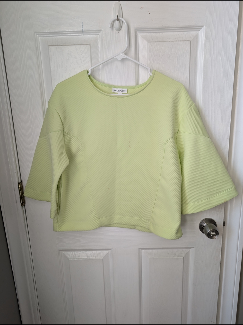 Prologue Light Lime Textured Boxy Top